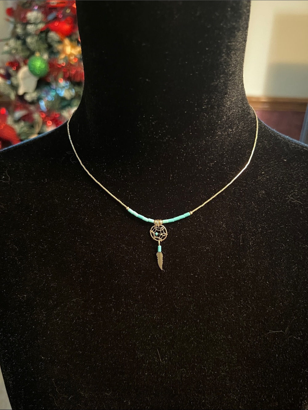 Beautiful Liquid Sterling Silver Native American Dream Catcher Pendant